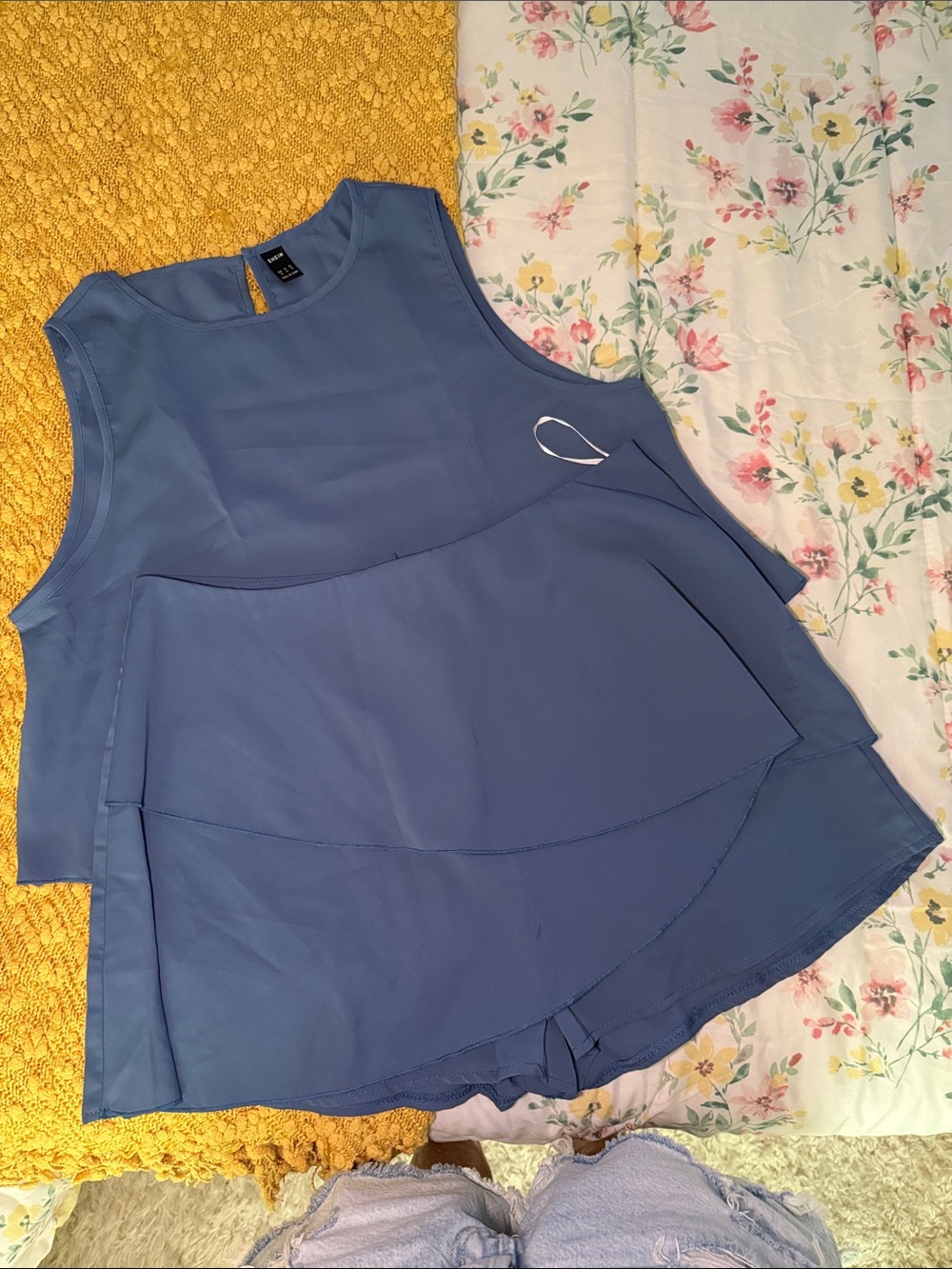 SHEIN Dusty Blue  two piece set skort and top